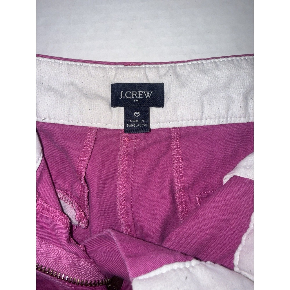 J.CREW Women's Hot Pink Chino Shorts, Size 6, Mid-Rise, Cotton, Flat Front - Picture 2 of 5